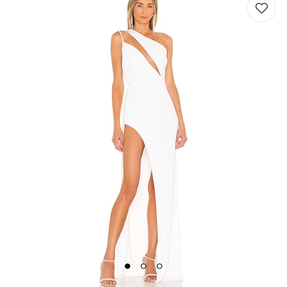 Katie May Ivory One-Shoulder Asymmetrical Dress